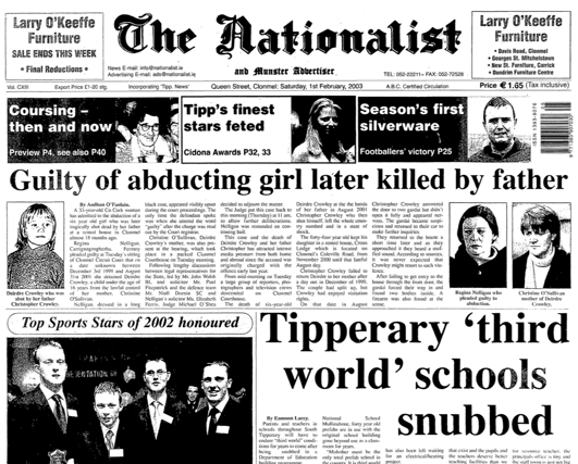 The front page of The Nationalist dated February 1, 2003