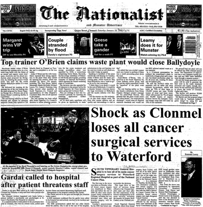 The front page of The Nationalist from January 24, 2008