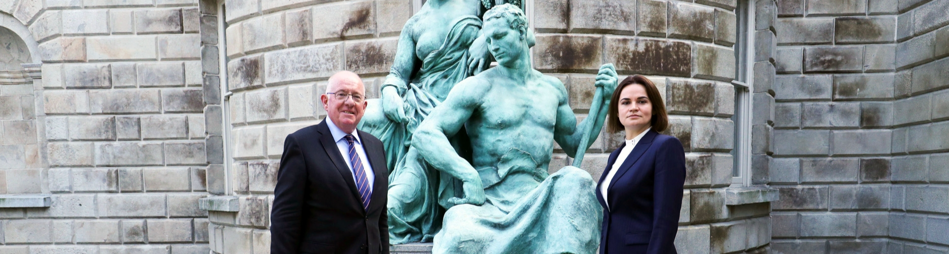 Former Foreign Affairs Minister Charlie Flanagan with Belarusian opposition leader Sviatlana Tsikhanouskaya PICTURE: MAXWELLS DUBLIN