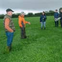 Grainne Hurley, Teagasc Dairygold Joint Programme chats to students Anna Sheehan, Jill Ryan and David Betts from Coláiste Dún Iascaigh, Cahir, Co. Tipperary at a Signpost Sustainability event on the f