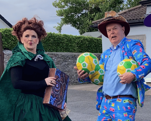 Evelyn and Conor the Entertainer at last year’s Halloween Festival in Burncourt. They will be back on Sunday next