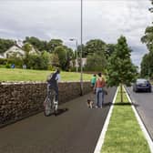A section of how the proposed cycle path would look at Culmore Road.