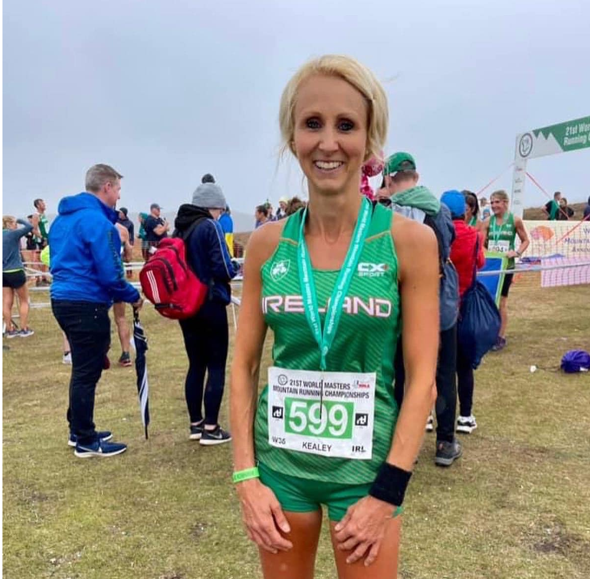 Clonmel AC’s Kealey Tideswell who won an individual bronze medal  in the women’s over 35 event at the World Masters Mountain Running Championships last Saturday in Clonmel and helped Ireland to gold