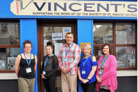 The staff at the new ‘Vincents’   Abbey Street, Cahir: Rachel Darcy, Sinead Darcy, Manager Chris Butler, Rose Marie Ward, Patricia O’Dwyer