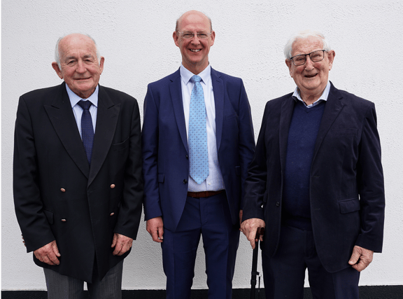 At the Cahir School Commemoration Day ceremony on Wednesday, April 7 were three principals at the school, l-r: John Mackey (1998-2005), Brendan Horan (1989 to date) and Sean Horan (1974- 1998).