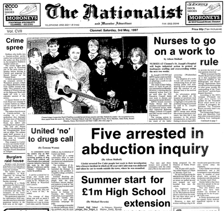 The front page of The Nationalist on Saturday, May 3, 1997