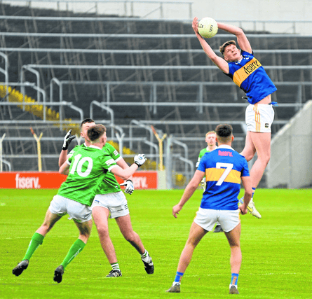 Action from the Tipperary v Limerick minor football championship game on April 14 when Tipperary won at Semple Stadium by 1-15 to 1-8. Pic: Bridget Delaney.