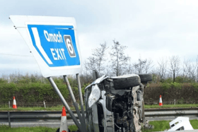 The vehicle at the scene / Photo: Dublin Fire Brigade