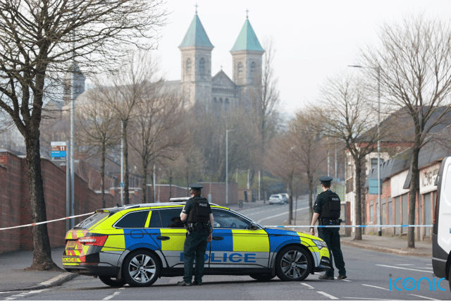 “The van driver was threatened by two gunmen and forced to drive his white Vauxhall van a short distance to another street and a device was then placed in the van.