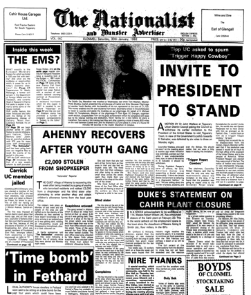Yesteryears: The front page of The Nationalist date January 30, 1982