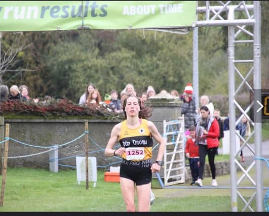 Dundrum AC's Dymphna Ryan on her way to victory in The Stook 10K on Sunday last