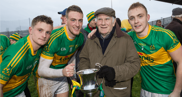 The late John McNamara's proudest day when Commercials were crowned kings of Munster. From left to right: Jason Lonergan, Ian Fahey, John McNamara and Kevin Fahey.