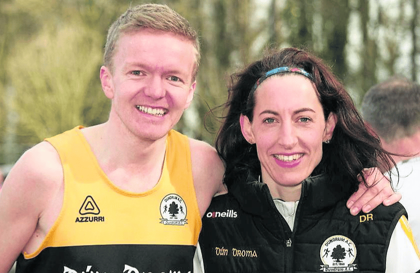 Kevin Moore and Dymphna Ryan who will defend their county senior road titles on home territory in Dundrum on Sunday.