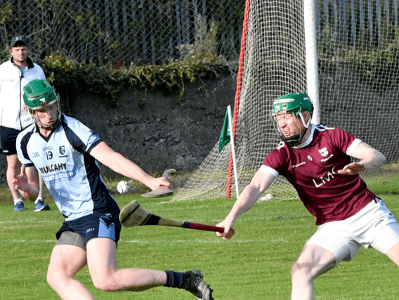 Moyle Rovers' Stephen Quirke (left) and Ballingarry's Ger Fennelly in action during the south Tipperary intermediate hurling championship final