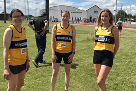 Dundrum AC Women's Team who won Bronze at the County Novice Road Championship in Moyne. L-R: Catherine Fogarty, Laura McCarthy Armstrong and Tish Ryan.