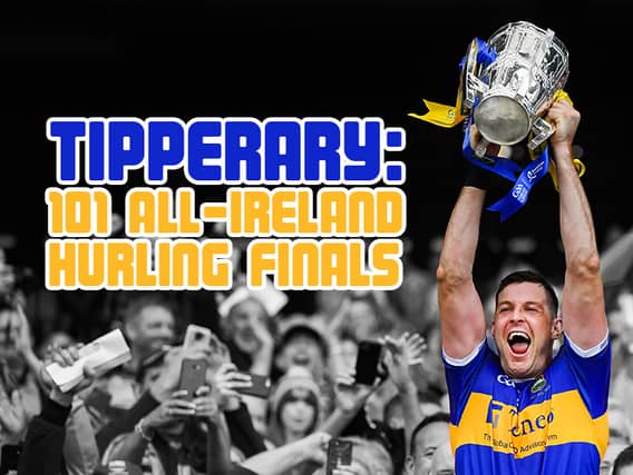 Séamus Callanan pictured holding the Liam MacCarthy Cup aloft in 2019.