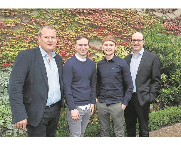 Deloitte FAE Exam Success: Mike Hartwell, Head of Audit & Assurance, Deloitte; Luke Bailey; Conor Burke; and Pieter Burger, Tax Partner, Deloitte
