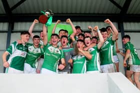 The Drom & Inch team pictured celebrating their FBD Insurance County Minor A Hurling Championship final win over Kiladangan at Templederry on Saturday afternoon Picture: Eamonn McGee