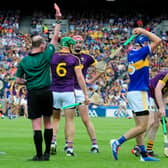 John McGrath shipped a second bookable offence and saw the Tipperary lads reduced to fourteen men against Wexford, but the Premier County fought on manfully and recorded a win. Picture: Eamonn McGee