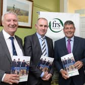At the Launch of the Attitudes of Young Farmers to Agri Co-operatives in FRS Network head offices in Roscrea, Peter Byrne, FRS Network; Dr Pat Bogue, Broadmore Research and Consultancy; Andrew Doyle,