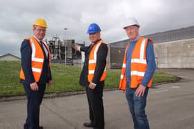 Deputy Alan Kelly with Mr Ma and Tommy Maguire at the Bord na Mona plant
