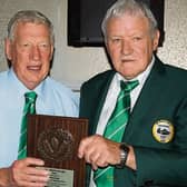 John Hanly receiving his award from former international referee Mr John West