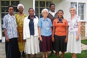 Roscrea native Sister Mona and Sister Eileen with Coloma school staff members