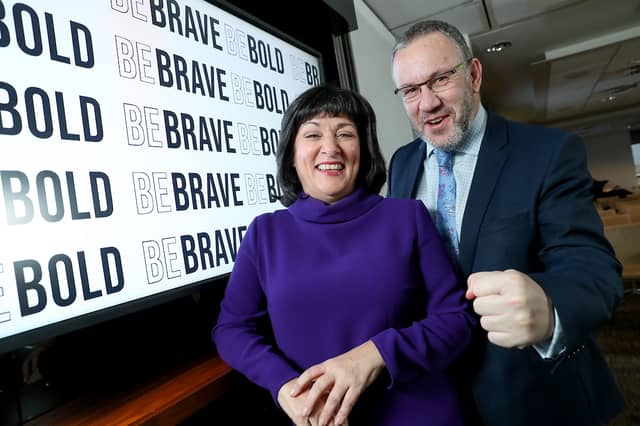 Pictured at the launch are Anne Heraty, CEO, Cpl Resources plc and Chairperson of the Judging Panel and Kevin McLoughlin, EY Ireland