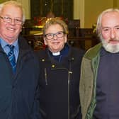 John Fryday, Rev. Canon Barbara Fryday and Ken Homfray at the carols service