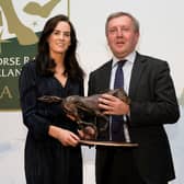 Pictured at the 2018 Horse Racing Ireland awards ceremony is national hunt achievement award winner Rachael Blackmore with Minister for Agriculture, Food and the Marine Michael Creed (TD)