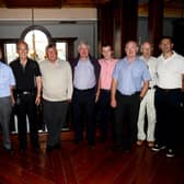 The speakers at the Night with the Managers in Hayes Hotel including Donie Nealon, Fr Tom Fogarty, Babs Keating and Len gaynor.