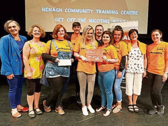At the Irish Cancer Society’s X-HALE Youth Awards 2018, Annie Holland, Natasha Martin, DeeDee Delaney, Lauren O'Meara, Chantelle Hickey, Lorna Shoer, Sheila Geany, Conor Reddan, Jamie Ford, Nenagh Com