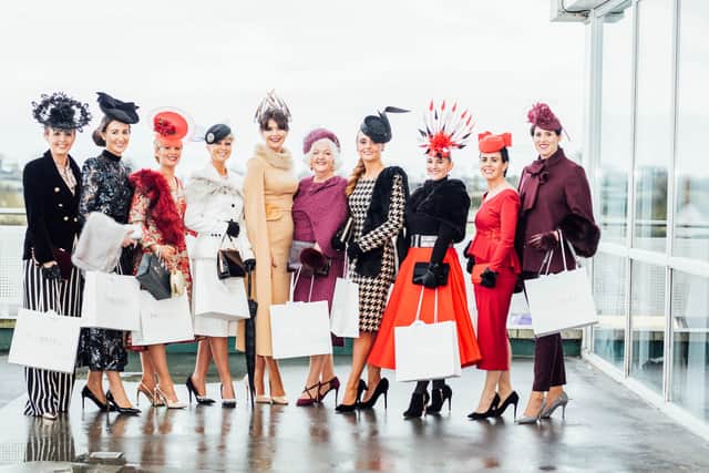 Mary O’ Halloran from Dublin came third, winning a €200 voucher for online accessory store Fab Fillies. Mary wore a purple dress suit by Tipperary designer Marion Murphy Cooney complete with matching headpiece by Carol Kenneally and accessories by Stella & Dot.
