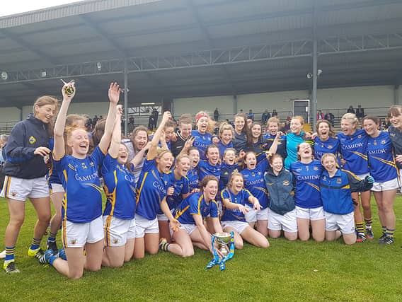 The Tipperary ladies football team pictured celebrating in Birr on Sunday.