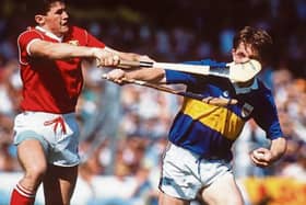 Denis Walsh and Nickey English in action in the Munster final between Cork and Tipperary in 1990 when Cork dethroned the reigning All-Ireland champions.