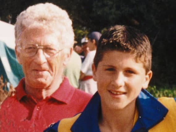 Jerry Lyons with a young Shane Long at the Community Games National Finals in Mosney, Co. Meath.