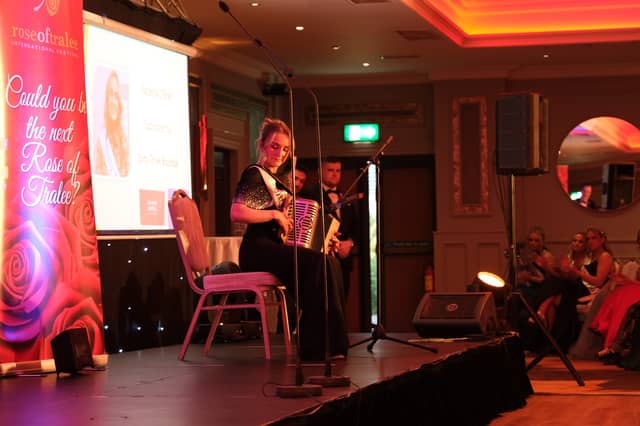Natasha O’Brien performs on stage at the Tipperary Rose Selection 2026