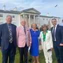 At the Garden Party at Áras an Uachtaráin were_ Tom Sherlock, Martin Quinn, Sabina Higgins, Liz Howard and Ronan Bunting