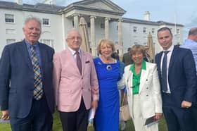 At the Garden Party at Áras an Uachtaráin were_ Tom Sherlock, Martin Quinn, Sabina Higgins, Liz Howard and Ronan Bunting