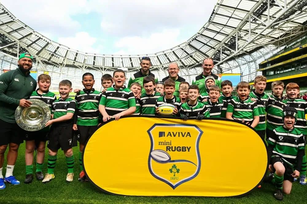Clonmel Rugby Club’s Under 10s at the Aviva Festival with Irish international Jamison Gibson-Park