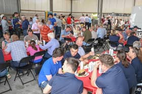 Enjoying the grub on offer at the Farm Walk at Lisheen