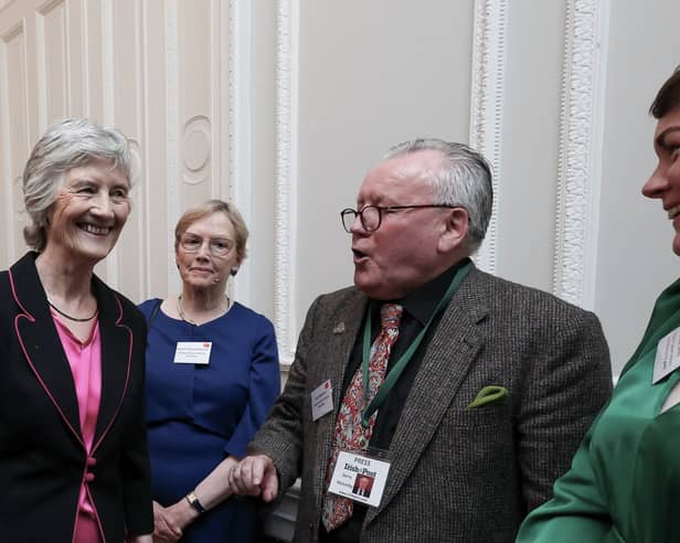 Gerry Molumby meeting the new president Catherine Connolly
