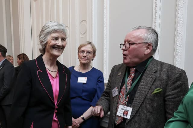 Gerry Molumby meeting the new president Catherine Connolly