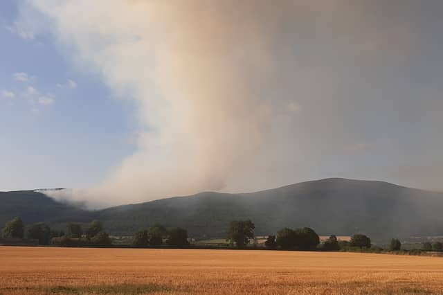 A view of the fire on Slievenamon from the Ballypatrick area at 7.30pm on Monday