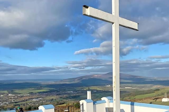 The Holy Year Cross overlooking Clonmel, where Mass will be celebrated next Monday morning