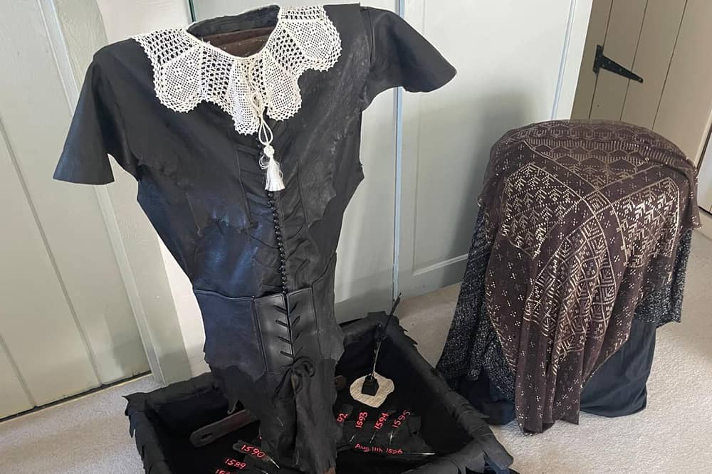Artist Sheila Wood's artwork called the Empty Tunic created for The Bard in the Quarter Festival's The Empty Tunic: Echoes Across Waters – From Moyle to Avon to the Suir event in Ormond Castle