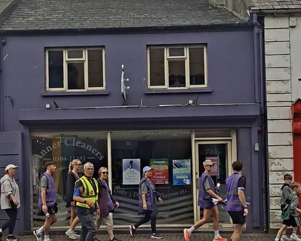 The walkers on the final stretch to Semple Stadium