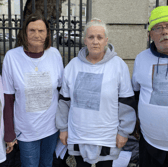   Miriam Moriarty Owens, Mary Dunlevy Greene, Mary Donovan, and Maurice Patton O’Connell  during their protest action last year.