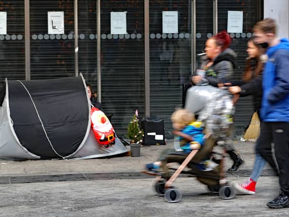 Tents of homeless people in Dublin