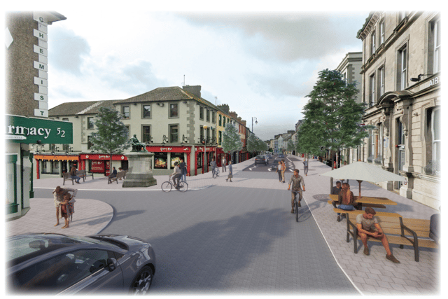 A visualisation of what Tipperary Town could look like in an N24 presentation given in May 2025.